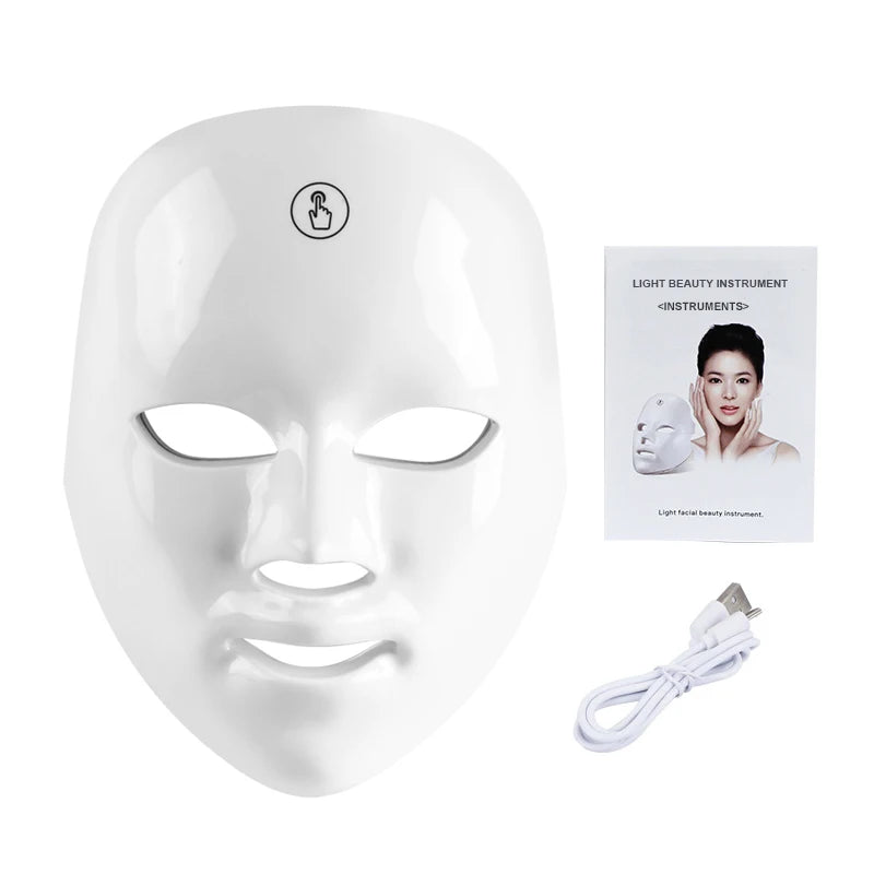 7 Colors LED Face Mask Light Therapy Rechargeable Wireless Facial Beauty Mask Anti Wrinkle Skin Tightening Skin Care Device Tool