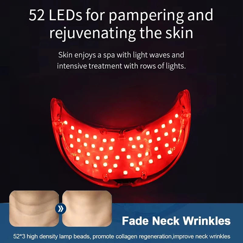 Neck LED Mask 7 Colors Photon Skin Brightening Anti-Wrinkle Neck Lift Beauty Mask Skin Tightening Neck Wrinkle Remover Skincare